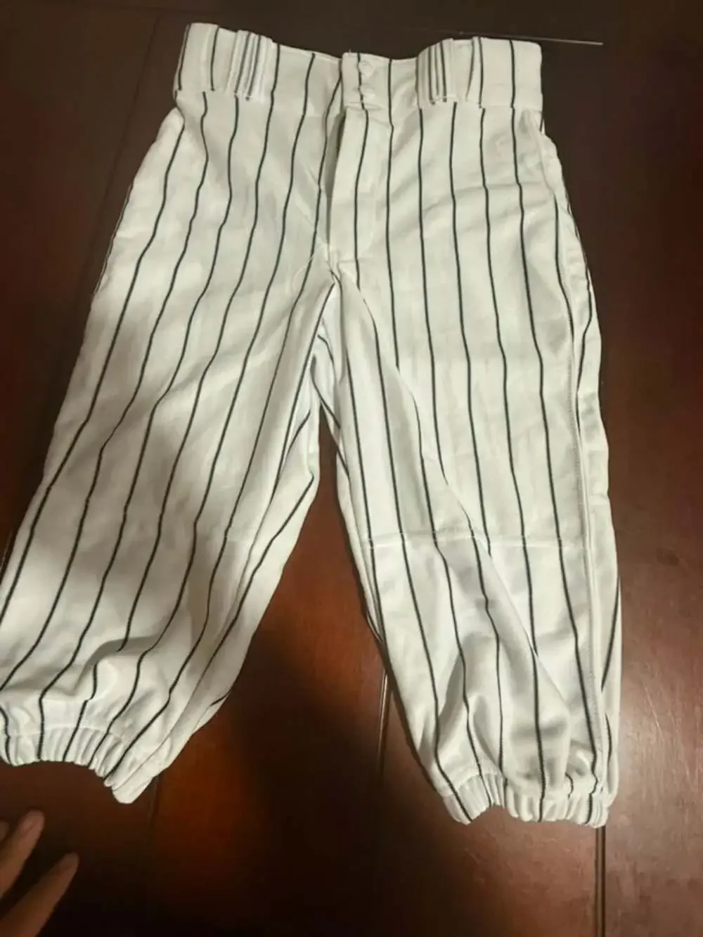 Champro Youth Pinstripe Baseball Knicker Pants White/Black Size L